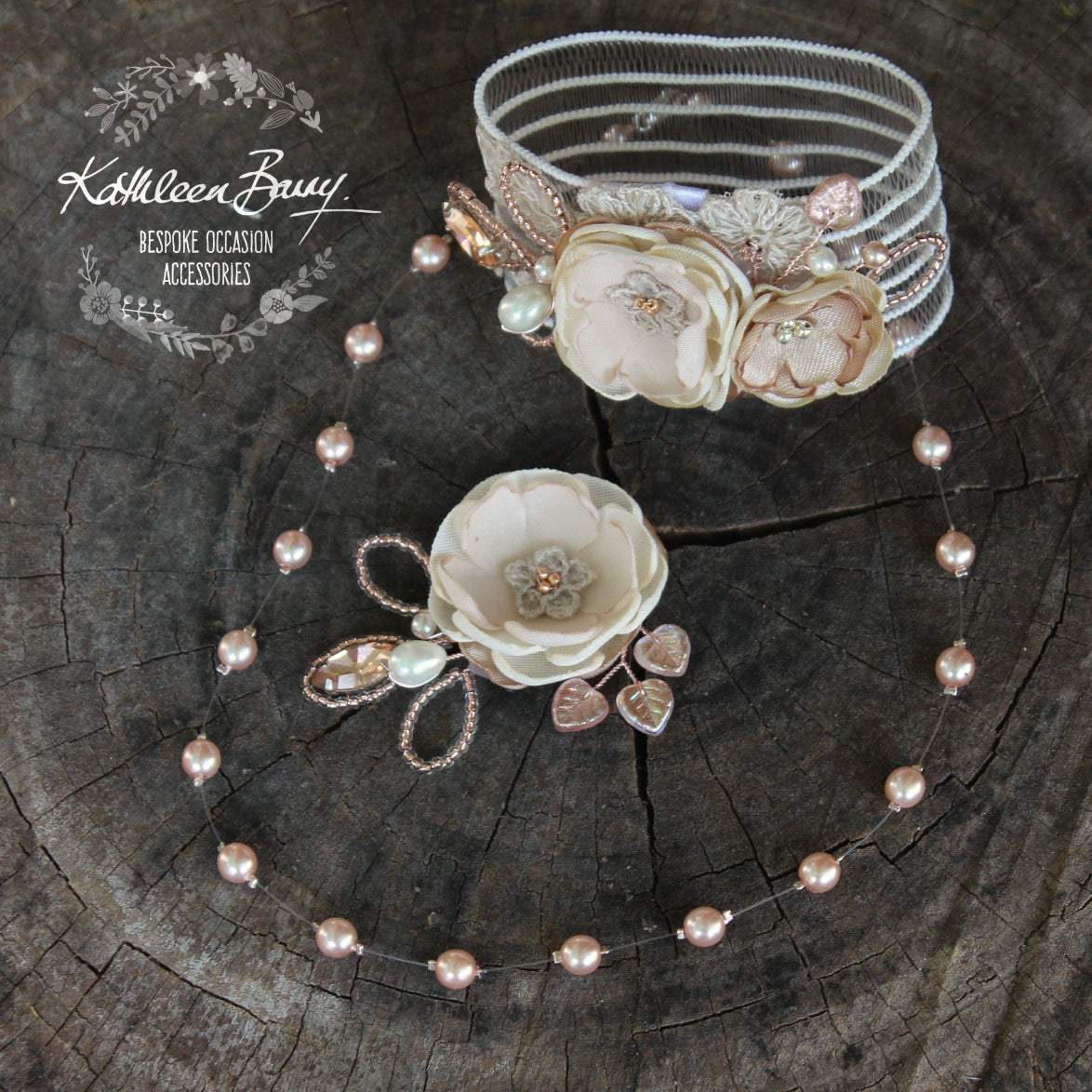 Jeanine brooch or hair pin - Rose Gold, nude, taupe & tan (Colors on request)