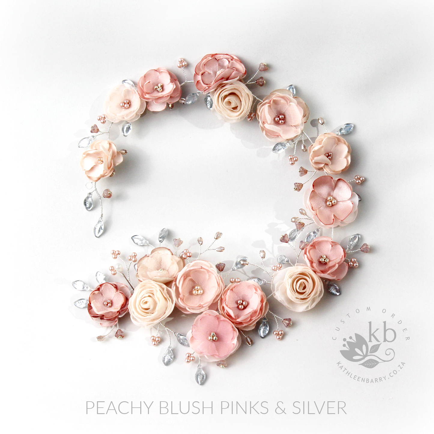 Jane Bridal Hair Piece in Champagne & Muted tones - custom colors available