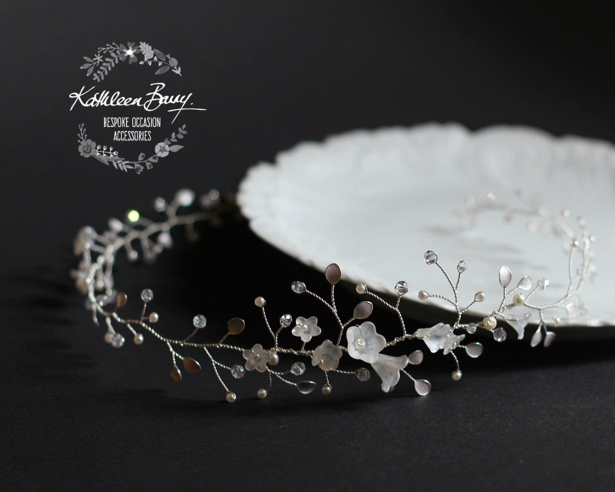 Jennifer bridal wreath, wedding hair wreath hair accessory - hair vine, crown