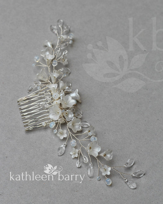 Karyn hair vine pin in hairpiece leaf crystal detailing assorted colors available