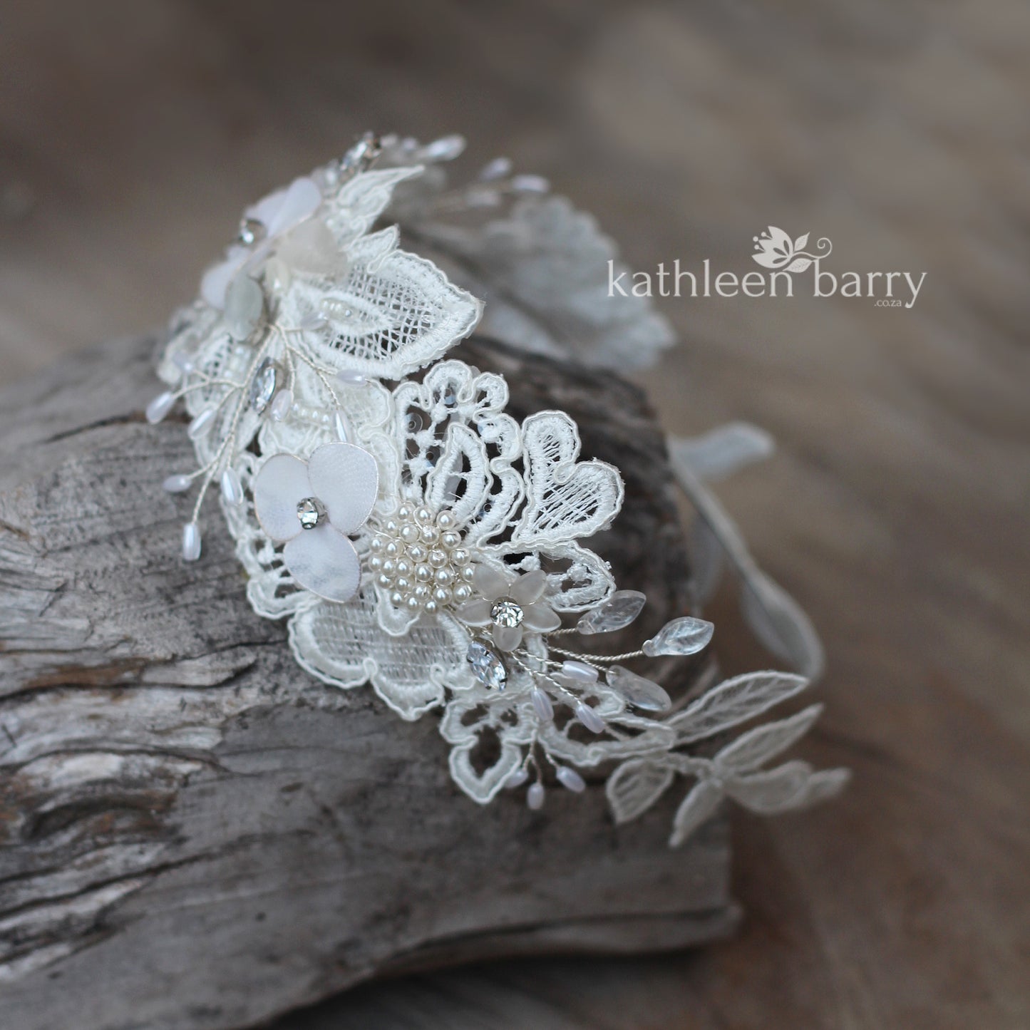 Diana Bridal lace headpiece - head band - wedding headband bandeau