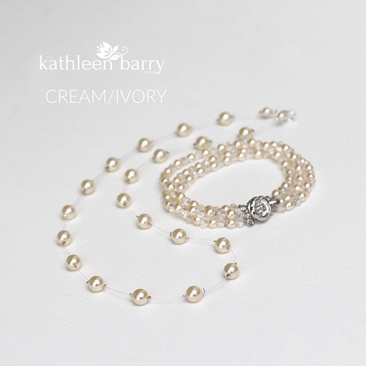 Floating pearl necklace - Assorted pearl colors retinue gift idea