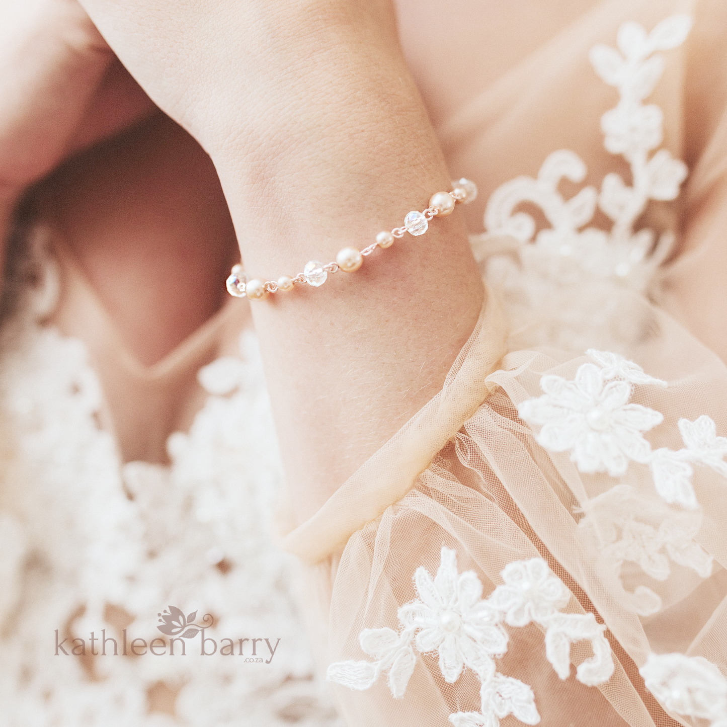 Lillian Rose Gold, Crystal & Pearl Bracelet - Available in Rose Gold, Gold or Silver