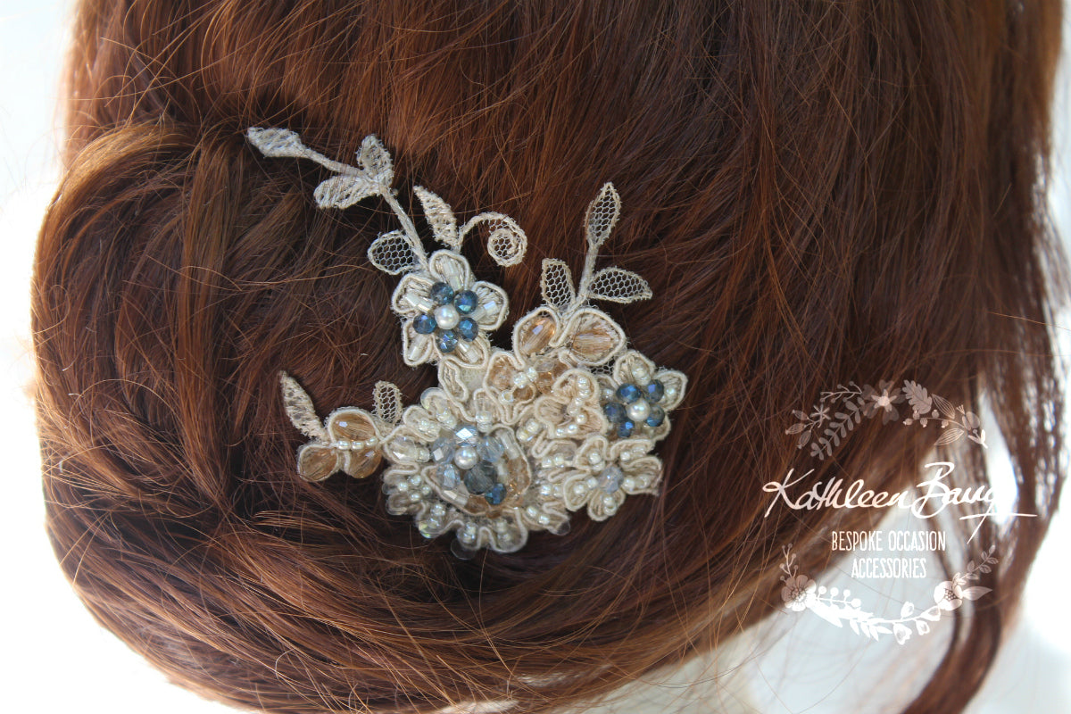 Maggie Lace embellished Hair Clip - Color Options Available