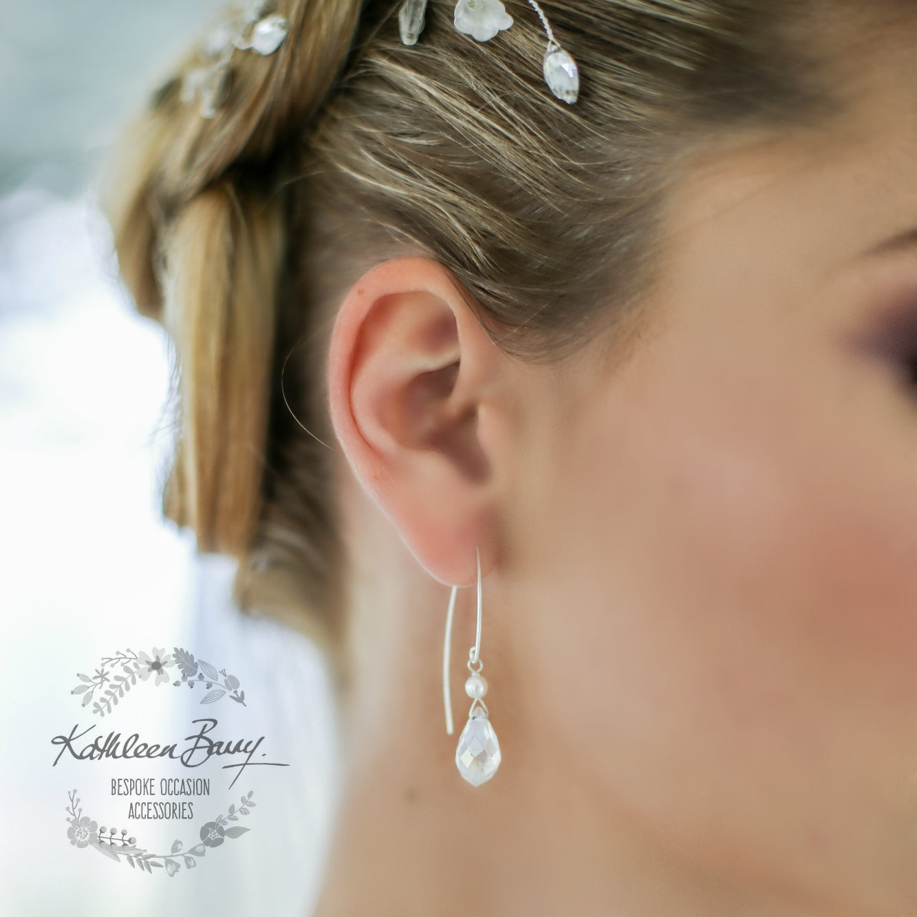 Sterling silver bridal discount earrings