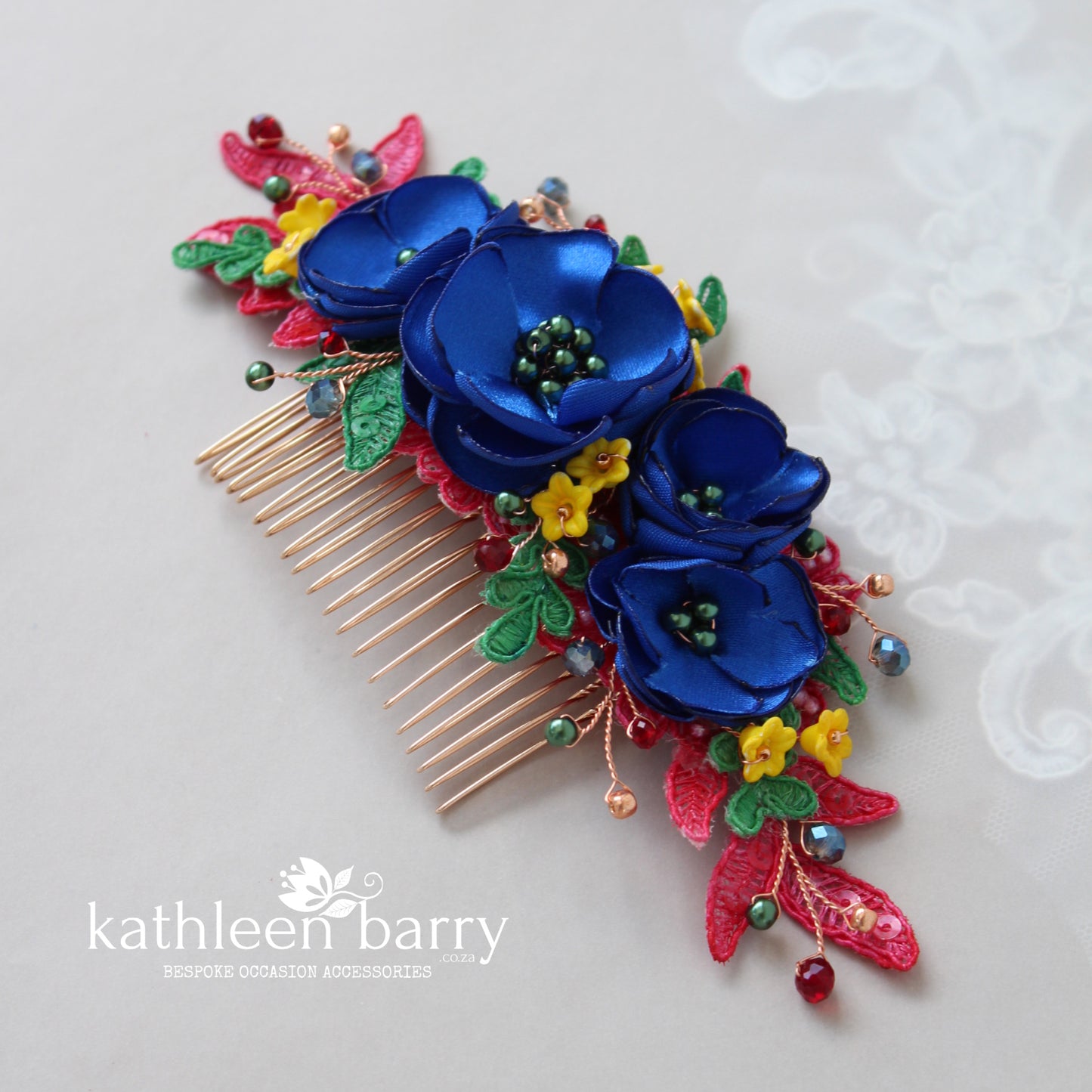 Molebo Traditional wedding floral hairpiece - Tsonga traditional Bride inspired - Custom colors to order