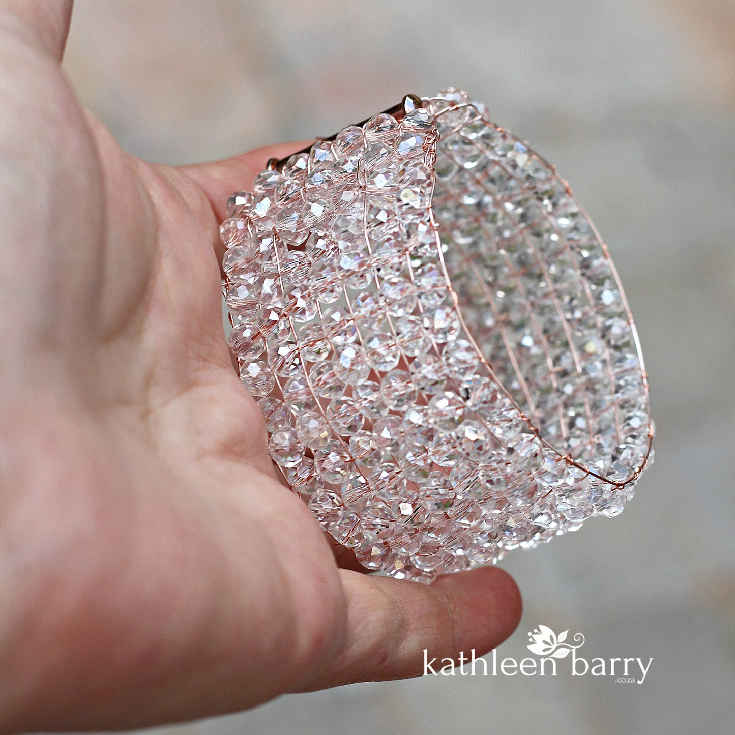 Morgan crystal cuff bracelet - Available in Gold, Silver or Rose Gold