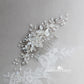 Natalia Floral Spray Crystal, Pearl & Rhinestone Comb - Color options available