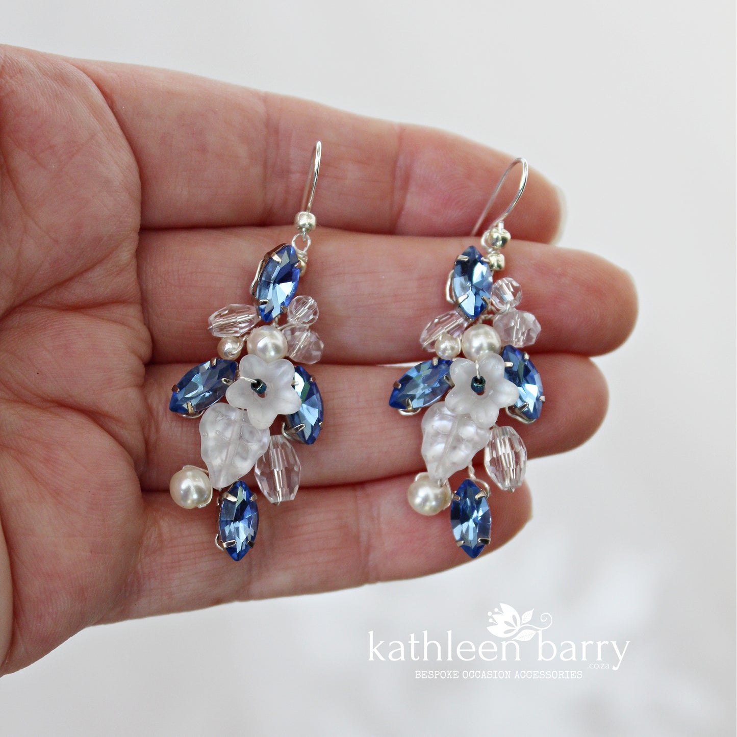 Noa Rhinestone floral earrings - custom colors available - Statement earrings