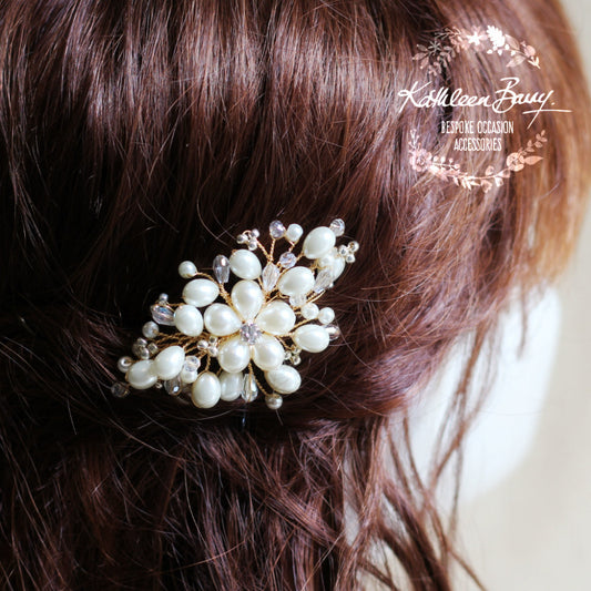 Shae Gold, Pearl & Crystal Bridal Hair Clip
