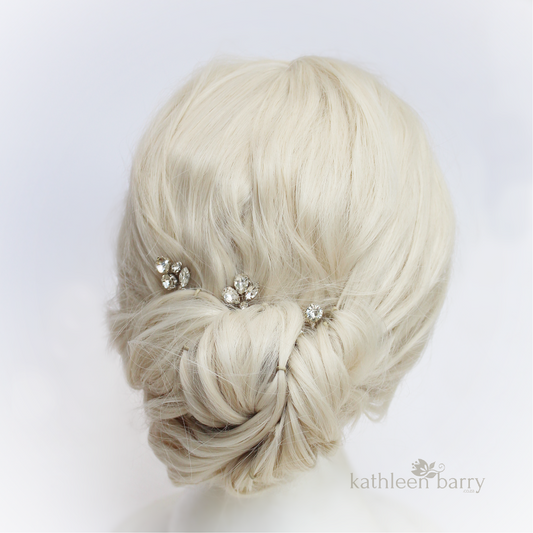 dainty rhinestone bridal hair pins wedding accessories