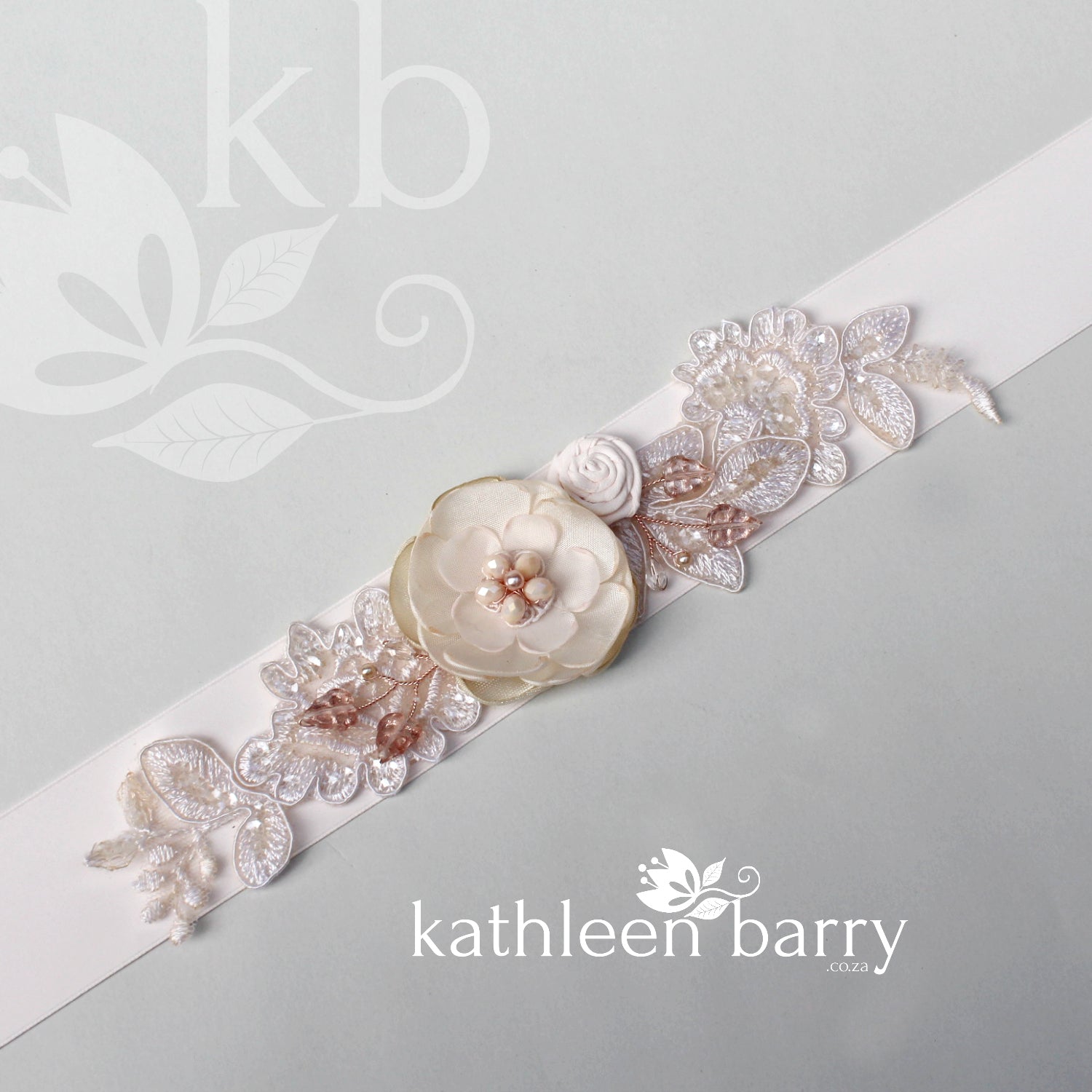 Blush pink rose gold wedding dress sash and white ivory colors available Kathleen Barry Bespoke Occasion Accessories Blush pink rose gold wedding dress sash and white ivory colors available Kathleen Barry Bespoke Occasion Accessories