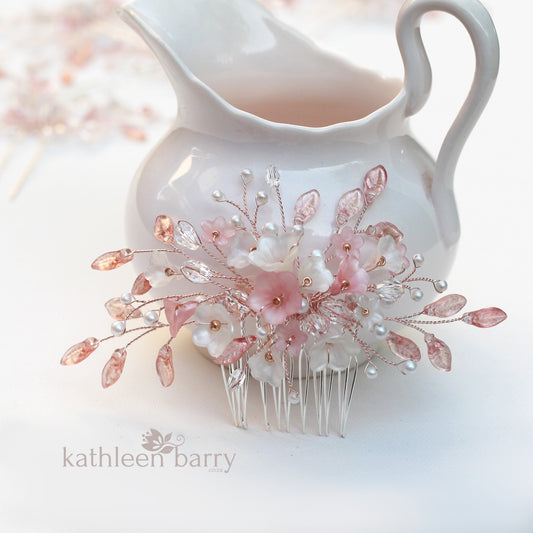 Anli hair comb - Floral hairpiece custom color variations available