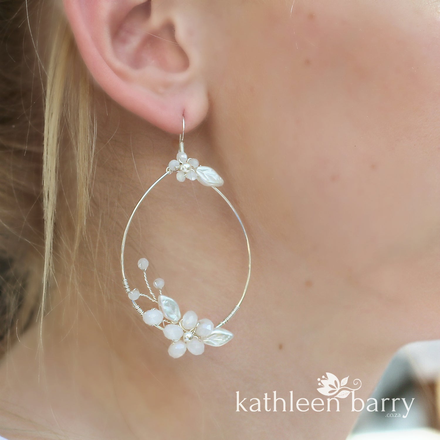 Floral hoop earrings shop