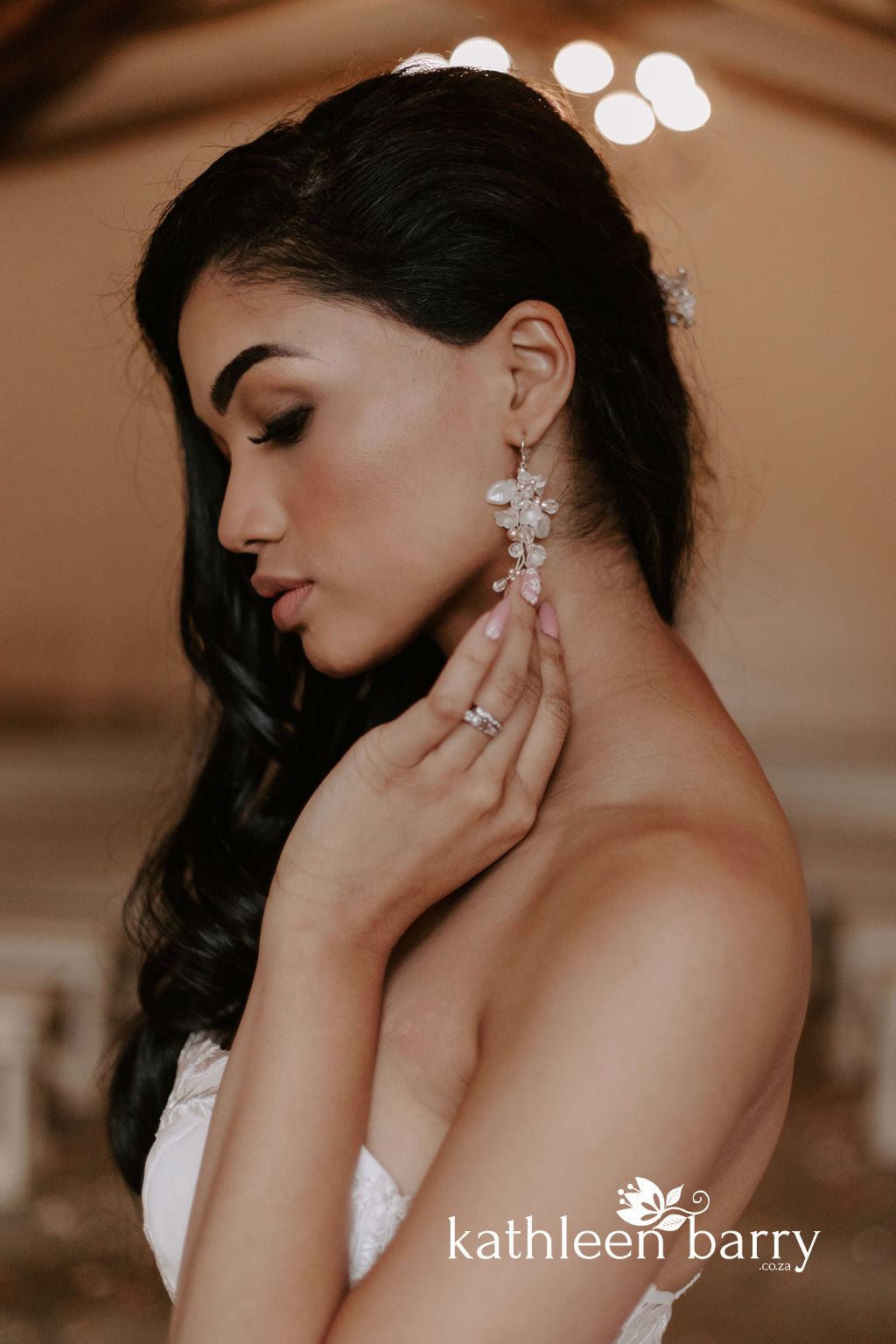 Nadine Earrings - Delicate floral and leaf earrings - Colors to order