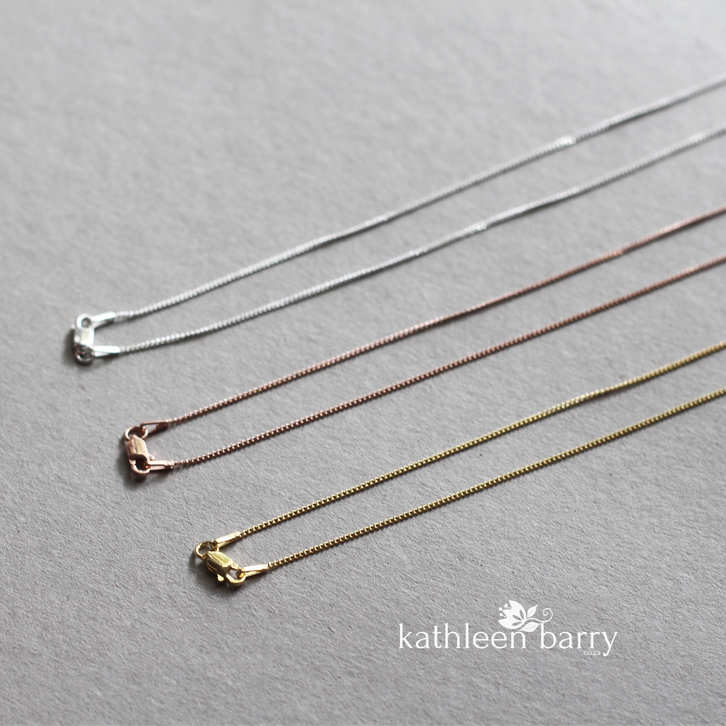 Kate chain necklace with crystal drop pendent - 14K gold, Rose gold filled or sterling silver