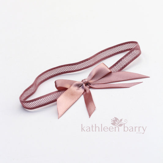 Dusty pink Bridal tossing garter - Bow color options