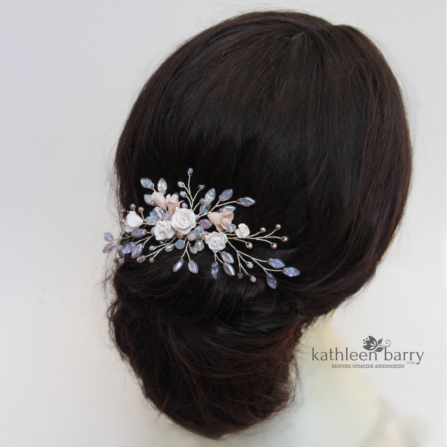 Gardenia statement floral and pearl hairpiece - Custom color options available