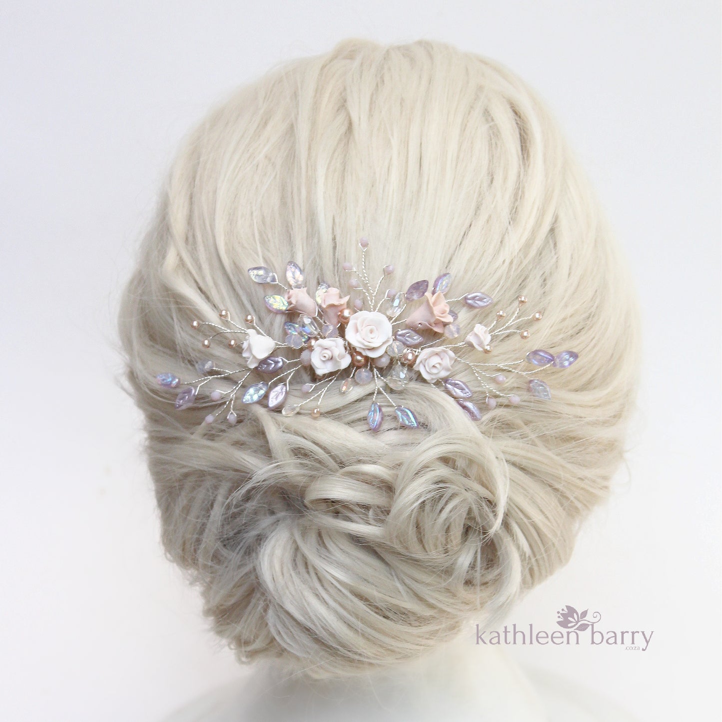 Gardenia statement floral and pearl hairpiece - Custom color options available