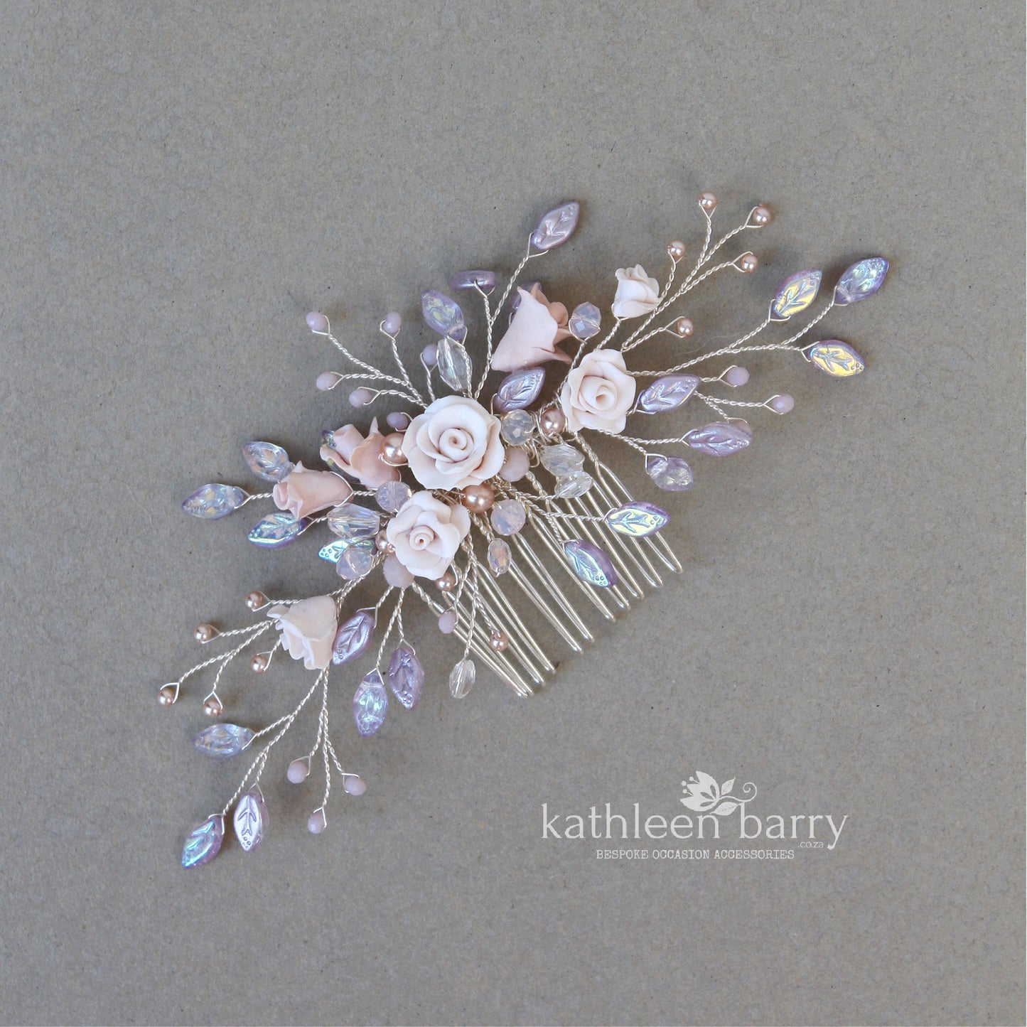 Gardenia statement floral and pearl hairpiece - Custom color options available