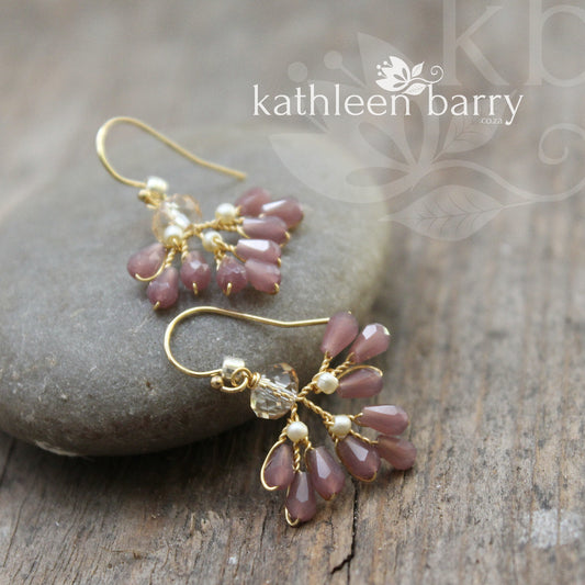 Aratani earrings - color options available - Mauve and Champagne