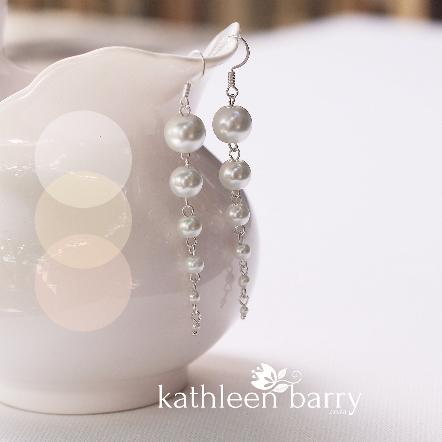Graded Pearl chandelier earrings - white or ivory - silver, gold or Rose gold plated options (all nickle free)