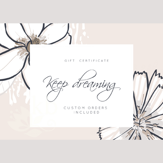 Gift certificate personalized - Bridal shower gift idea - COLORS AVAILABLE - Choose your amount starting FROM: