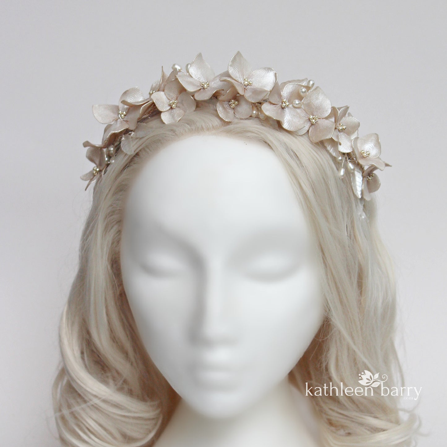 Kerryn floral and pearl hairband taiara style - custom colors to order