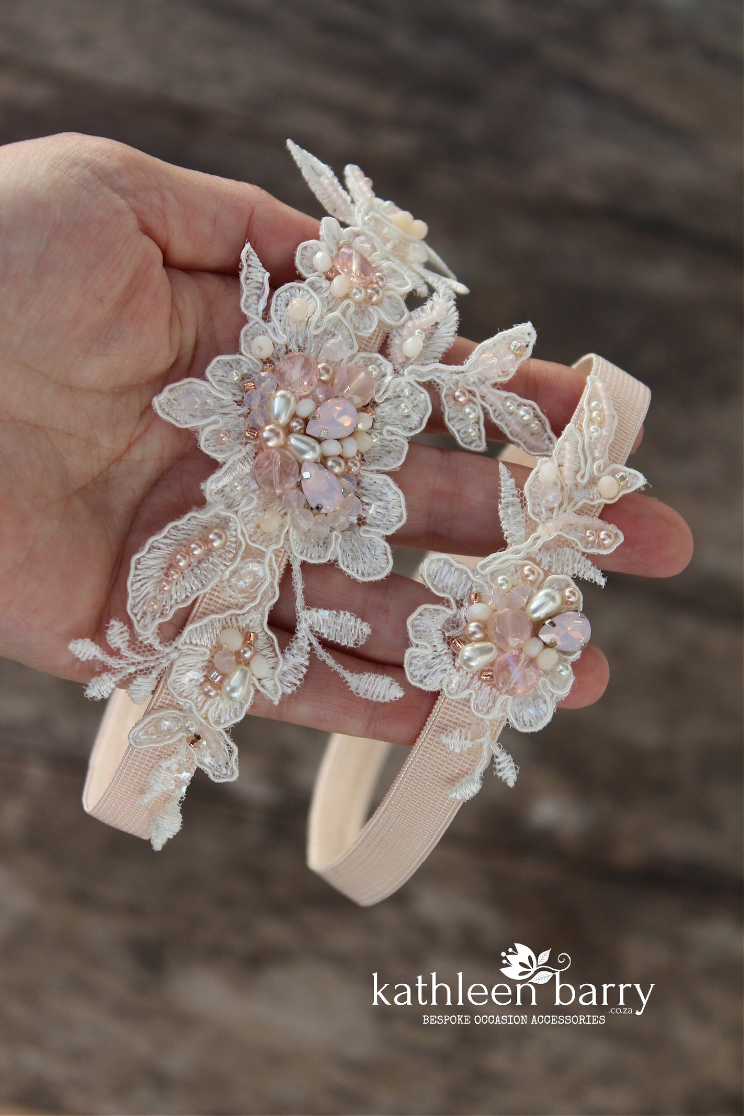 Larissa herloom Lacel garter set of two or individually - Opalescent Rhinestone, crystal and pearl FROM