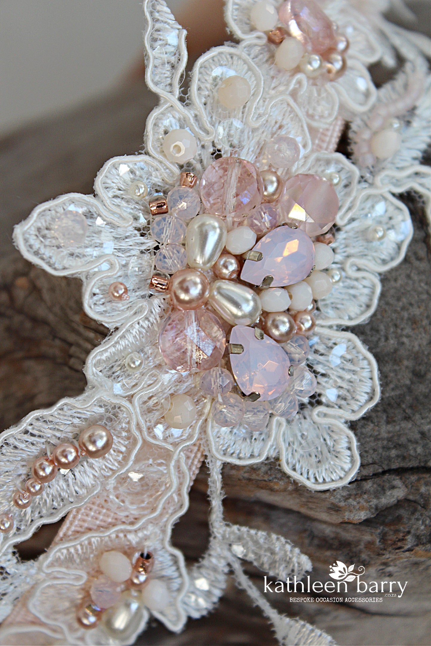 Larissa herloom Lacel garter set of two or individually - Opalescent Rhinestone, crystal and pearl FROM