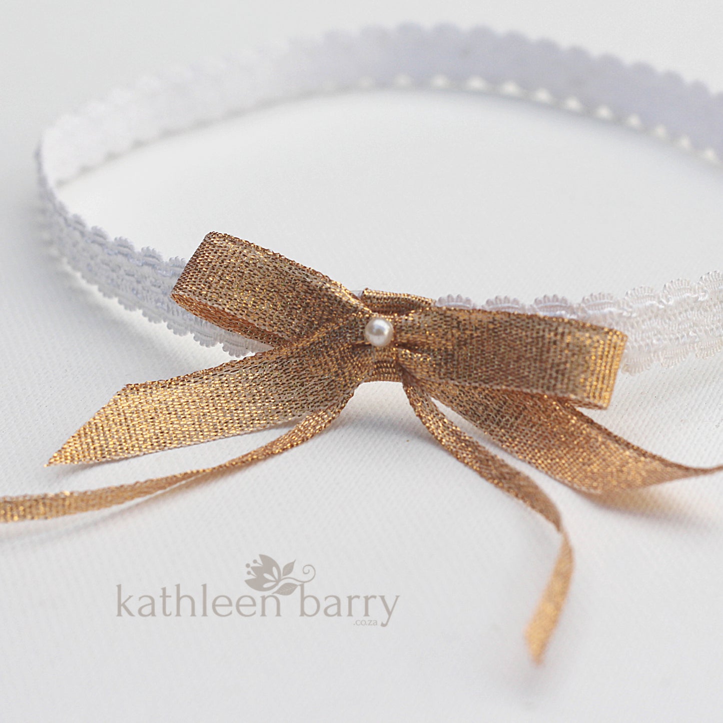 Maria Metallic ribbon bridal tossing garter -available in rose gold, silver and pale gold