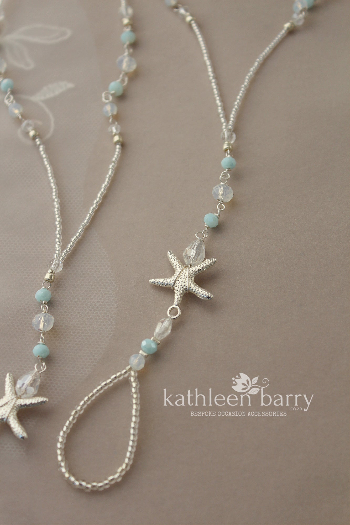 Cherize starfish Barefoot Jewellery Sandals for Brides and bridal party - (Pair) Available in Rose gold, gold or silver