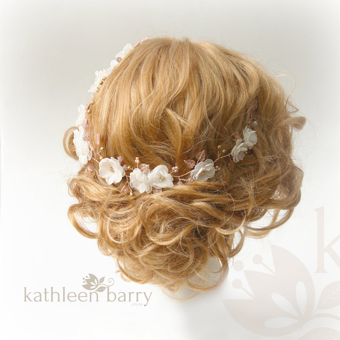 Wendy Rose gold & ivory hair wreath / vine (color options available)