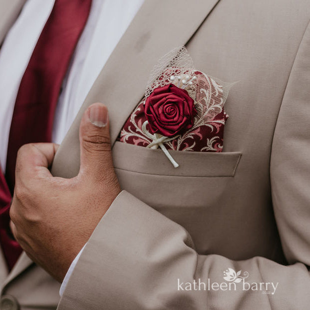 For The Groom Lapel Pins Boutonniere Everlasting Fabric Online Kathleen  Barry – Kathleen Barry Bespoke Occasion Accessories