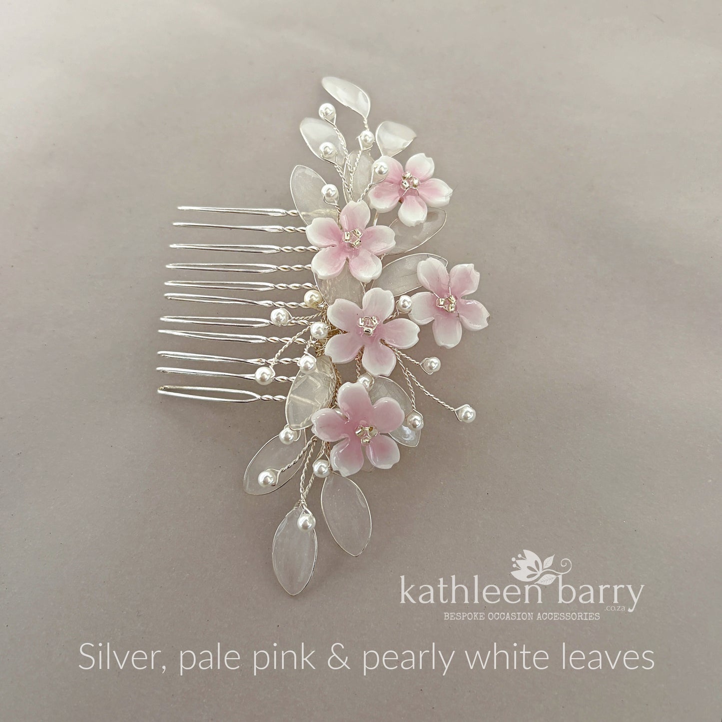 Sakura Cherry Blossom Hair Comb - Gold, silver or rose-gold colors to order wedding hair accessories