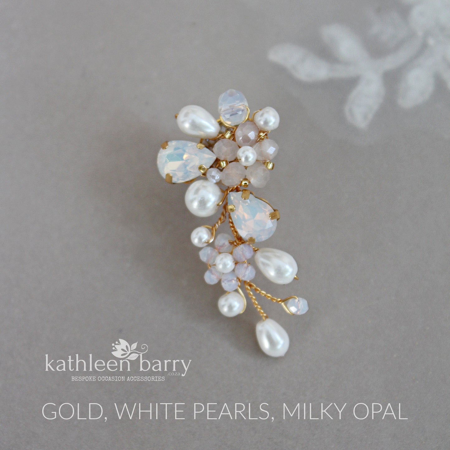 Dainty floral crystal pearl Rhinestone wedding earrings available milky opal & assorted colors and finishes Gold, silver or rose gold STYLE: Bria
