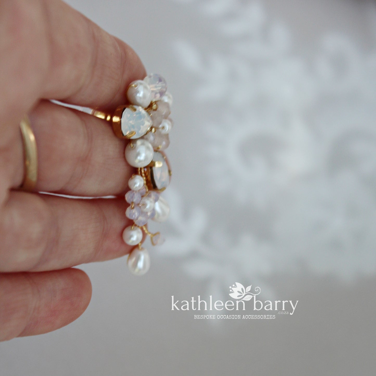 Dainty floral crystal pearl Rhinestone wedding earrings available milky opal & assorted colors and finishes Gold, silver or rose gold STYLE: Bria