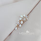 Dainty floral crystal pearl Rhinestone wedding earrings available milky opal & assorted colors and finishes Gold, silver or rose gold STYLE: Bria
