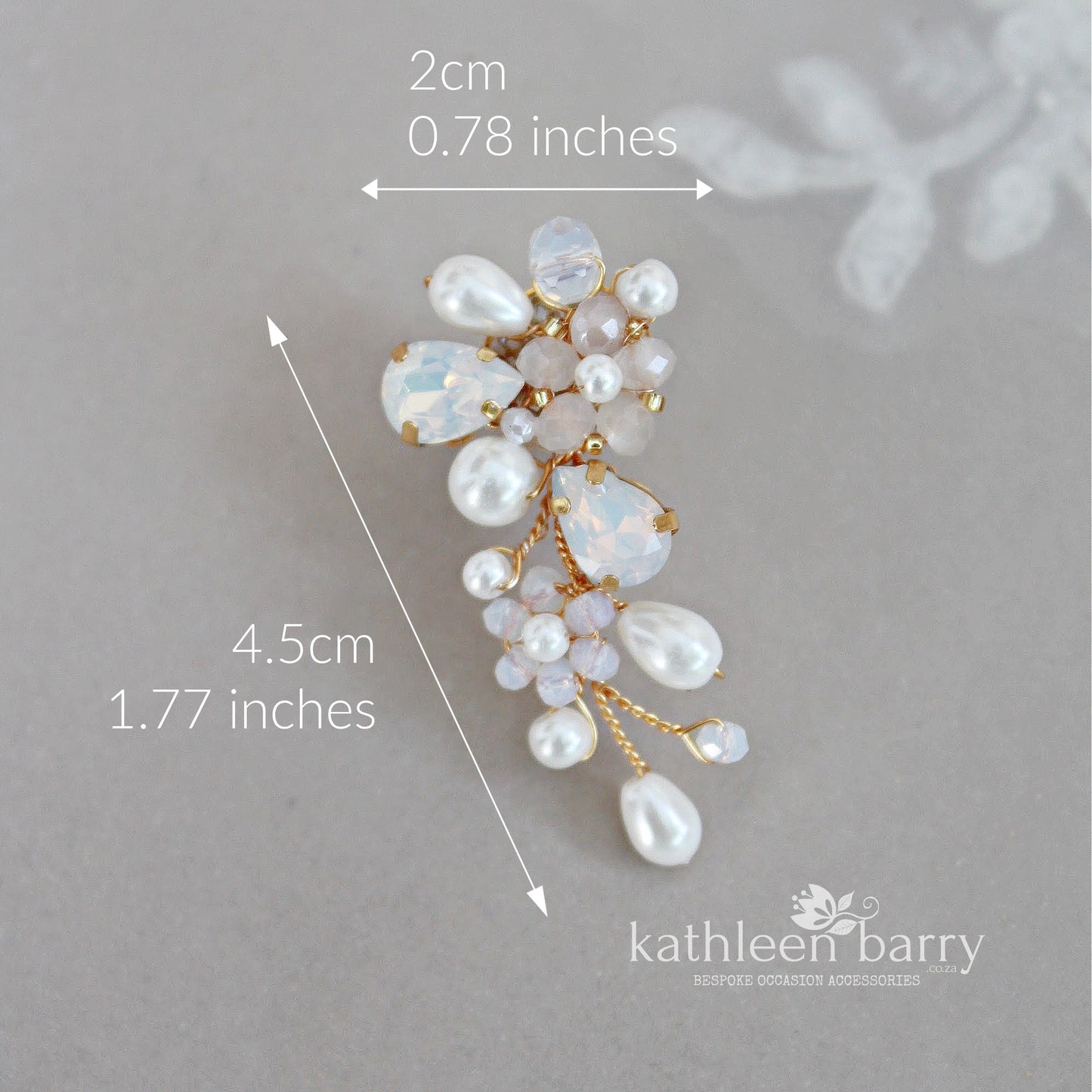 Dainty floral crystal pearl Rhinestone wedding earrings available milky opal & assorted colors and finishes Gold, silver or rose gold STYLE: Bria