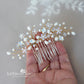 Dainty floral crystal pearl Rhinestone wedding hair comb available milky opal & assorted colors and finishes Gold, silver or rose gold STYLE: Bria