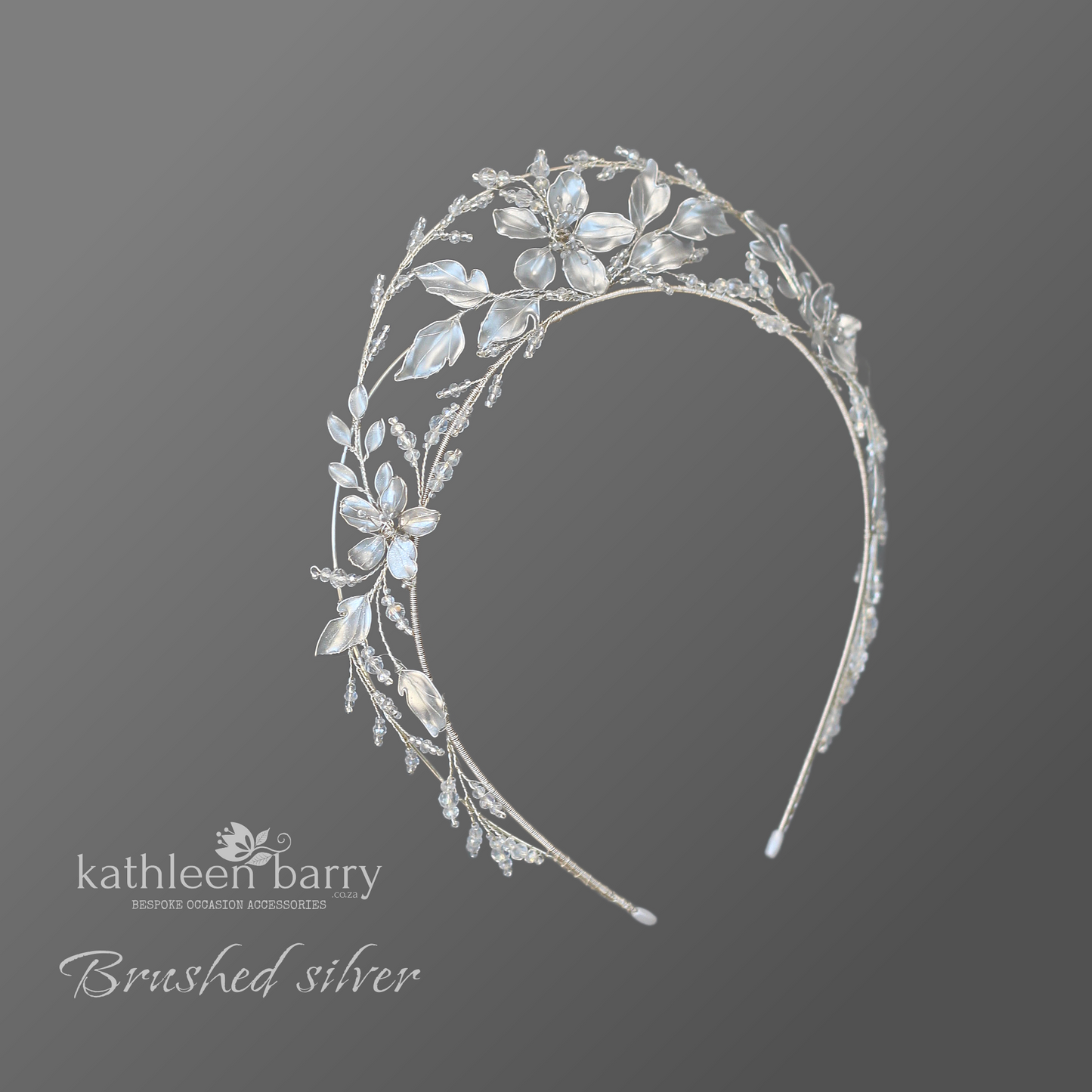 Organic floral leaf tiara style crown  - brushed silver, gold or rose gold (any custom finishes available)