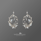 Organic floral leaf statement hoop earrings  - brushed silver, gold (any custom finishes available)