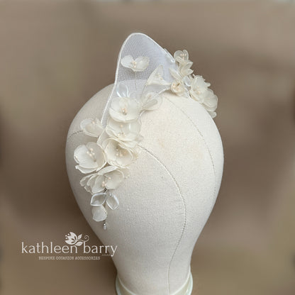 Mesh floral tiara custom order for CaileighJayne - Ivory floral crown