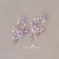 Statement lilac floral hoop earrings - custom colors to order