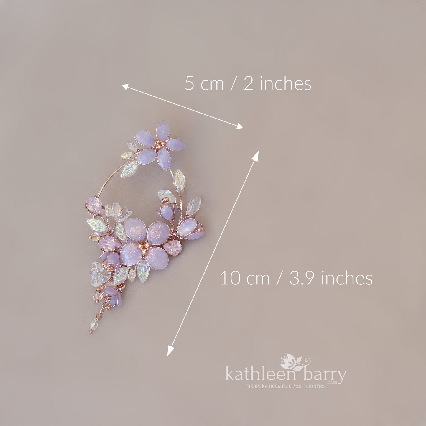 Statement lilac floral hoop earrings - custom colors to order
