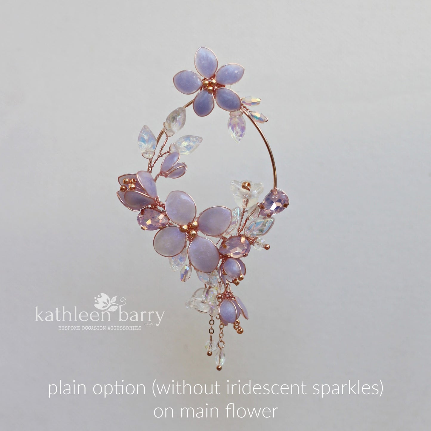 Statement lilac floral hoop earrings - custom colors to order