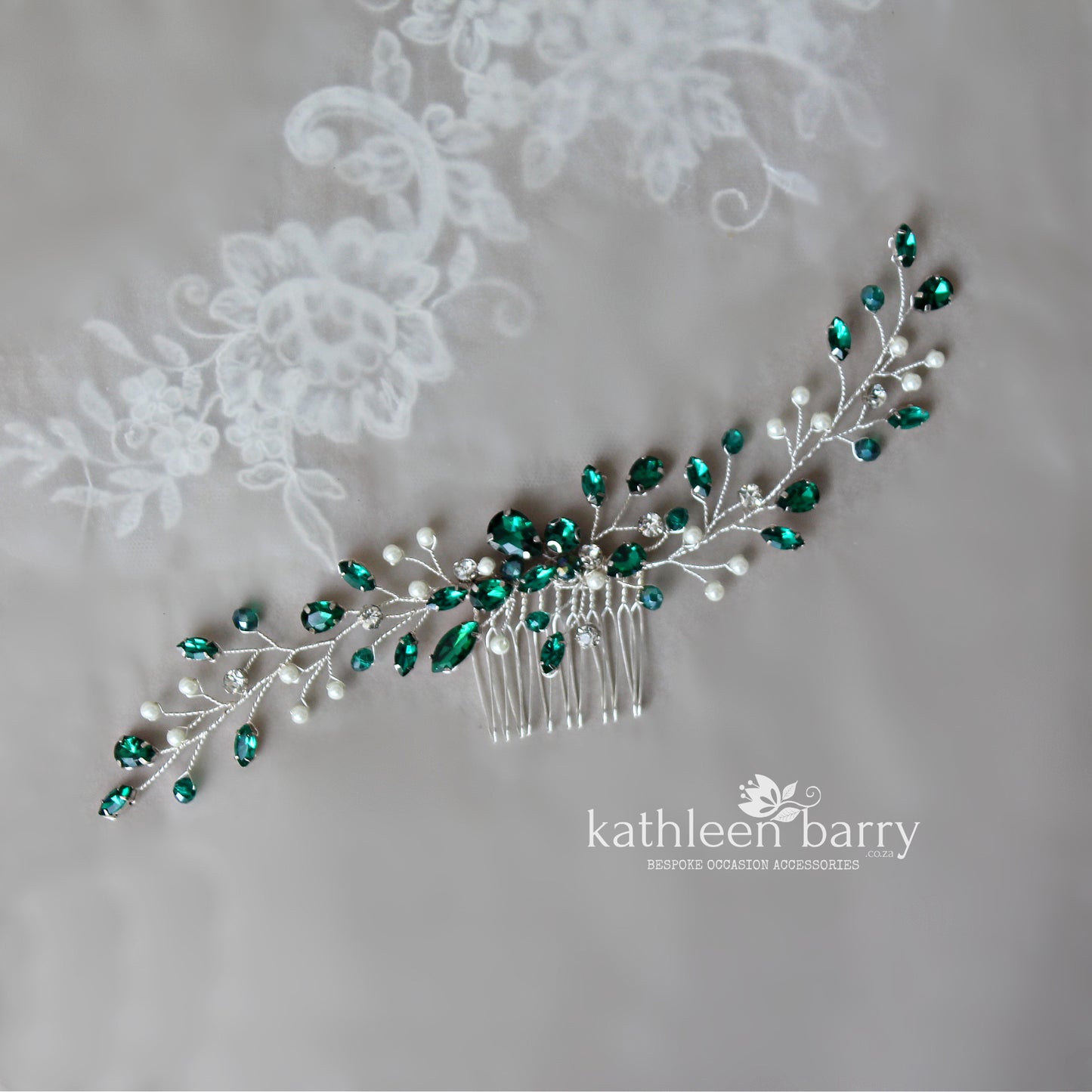 Chante hair vine comb - Rhinestone and pearl  - Color options available