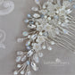Aida Floral Crystal, Pearl & Rhinestone Comb - Gold, silver or rose gold - Color options available