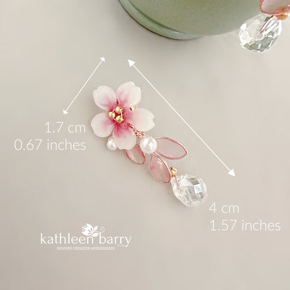 Sakura Cherry Blossom earrings - Gold, silver or rose-gold colors to order