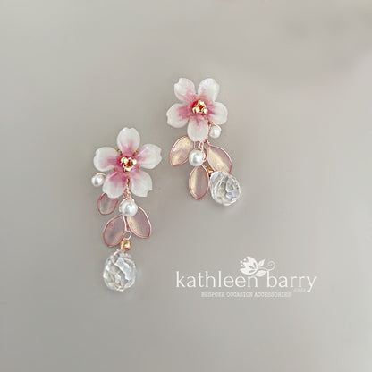 Sakura Cherry Blossom earrings - Gold, silver or rose-gold colors to order